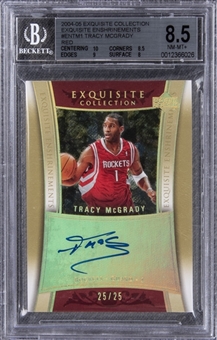 2004-05 UD "Exquisite Collection" Enshrinements Autographs (Red) #ENTM1 Tracy McGrady Signed Card (#25/25) – BGS NM-MT+ 8.5/BGS 10